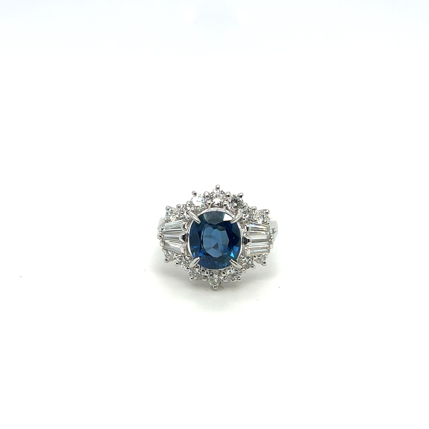 Platinum Sapphire & Diamond Ring – 2.83ct Sapphire