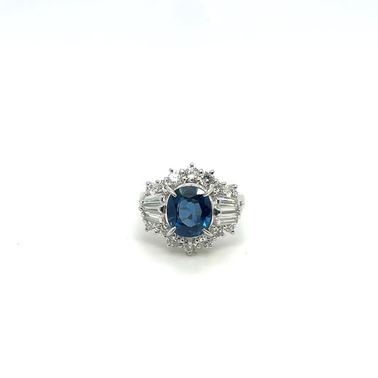 Platinum Sapphire & Diamond Ring – 2.83ct Sapphire