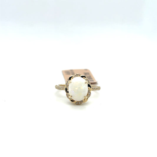 14K Yellow Gold Opal & Diamond Ring – 1.55ct Opal