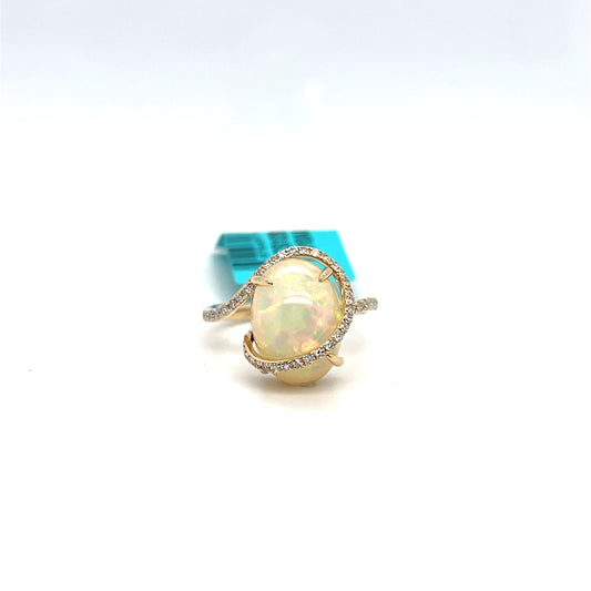 Effy Designer Opal & Diamond Ring in 14K Yellow Gold – 3.64ct Opal