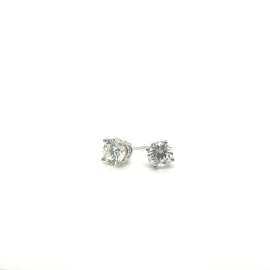 Round Brilliant Cut 2.03ctw Earrings set in 14kt White Gold