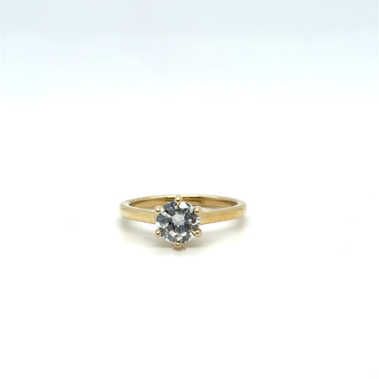 1ct Round Brilliant Cut Diamond Ring set in Yellow Gold - GIA Certification Included