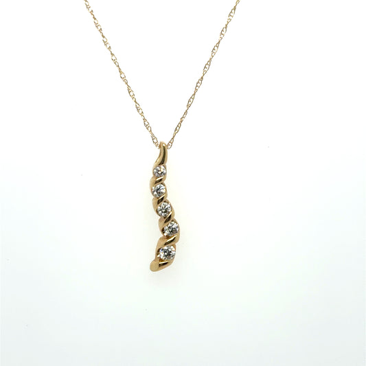 .25ctw Diamond Journey Pendant in Yellow Gold