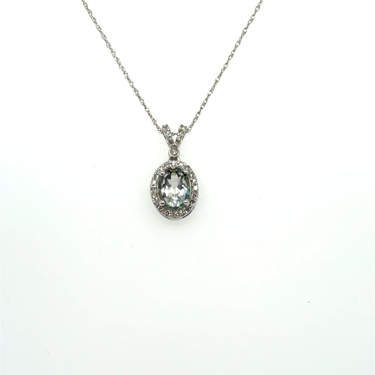 Mystic Topaz & .17ctw Diamond Pendant in White Gold
