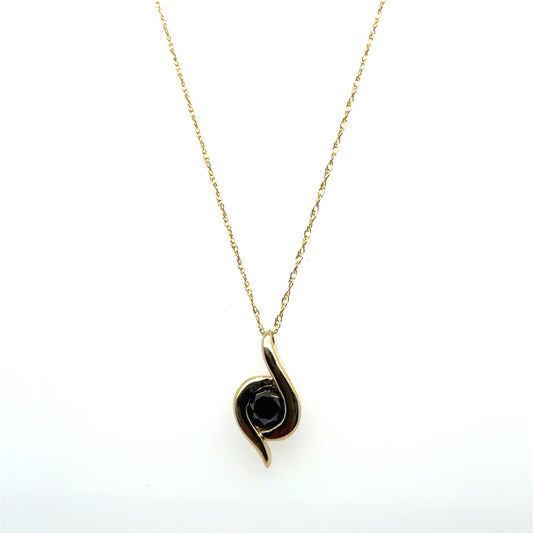.50ctw Black Diamond Bezel Set Pendant
