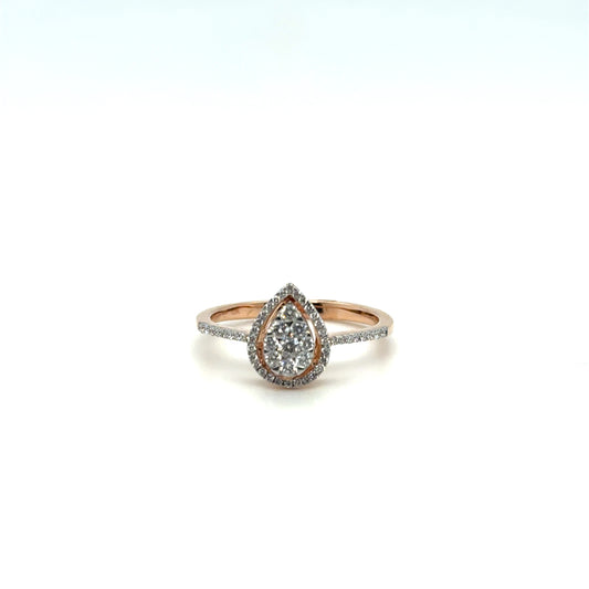 .50ctw Diamond Pear Cluster Ring set in Rose Gold