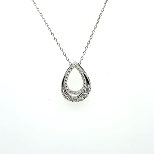 .20ct Diamond Teardrop Necklace in White Gold