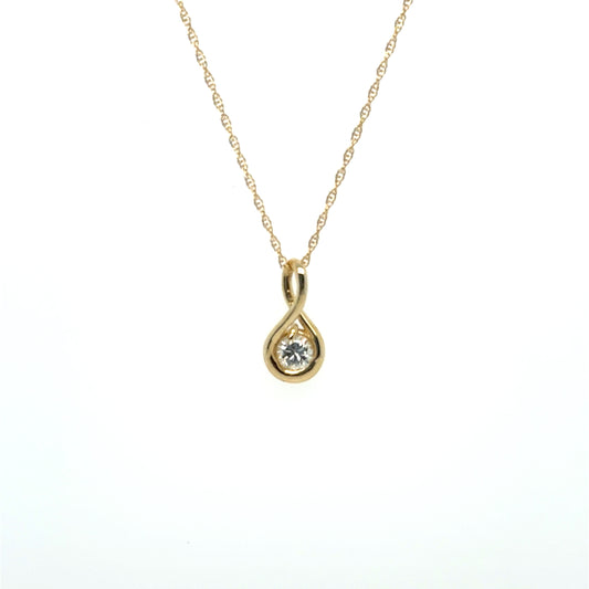 .20ctw Diamond Bezel Set Diamond Pendant in Yellow Gold