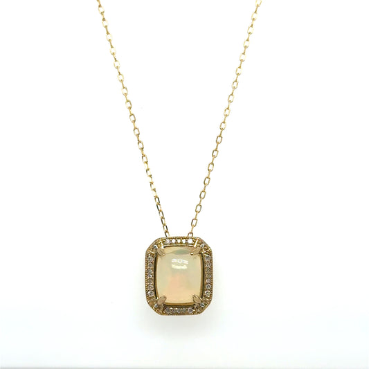 1.96ct. Opal Pendant with .10ctw Diamond Halo