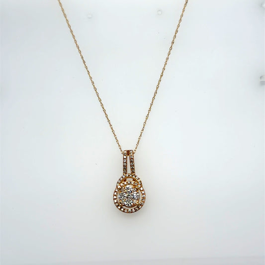 0.50 CTW Diamond Cluster Pendant in 10K Yellow Gold