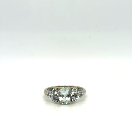 Aquamarine 10kt White Gold Ring