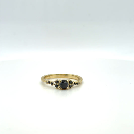 0.50 CTW Black Diamond 10kt Yellow Gold Ring