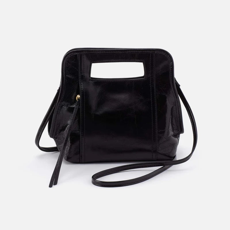 Hobo Ace Crossbody - Polished Leather | Black