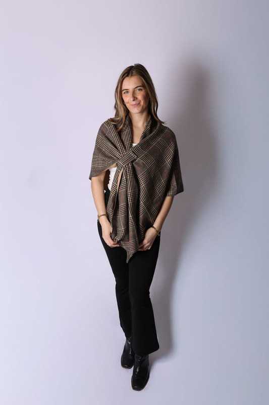 Keyhole Wrap in Carmel Plaid