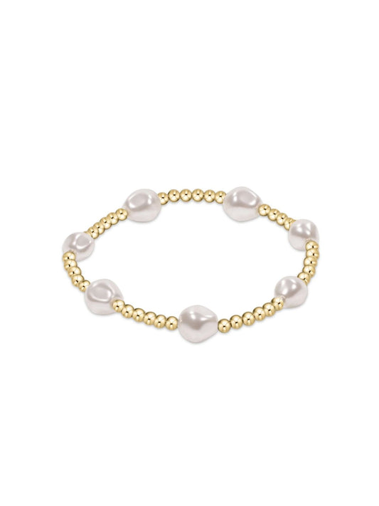 e Newton Admire Gold 3mm Bracelet with Pearl