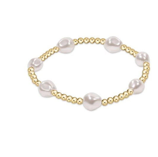 eNewton EXTENDS Admire gold 3mm bead bracelet - pearl