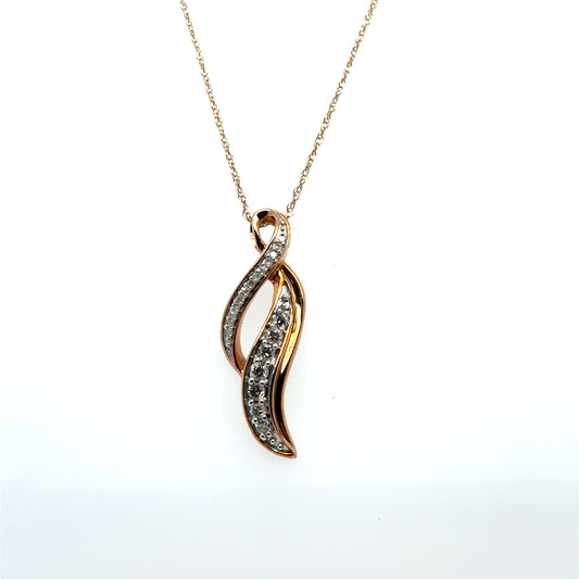 .25ctw Diamond Swirl Pendant with Chain