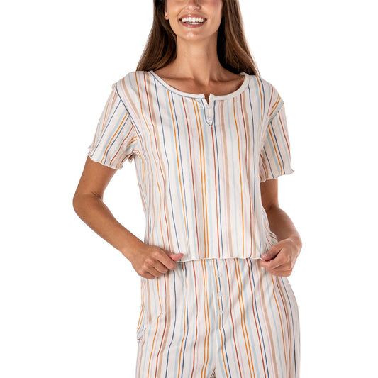 Hello Mello Ribbed Pajama Top - Snooze Fest