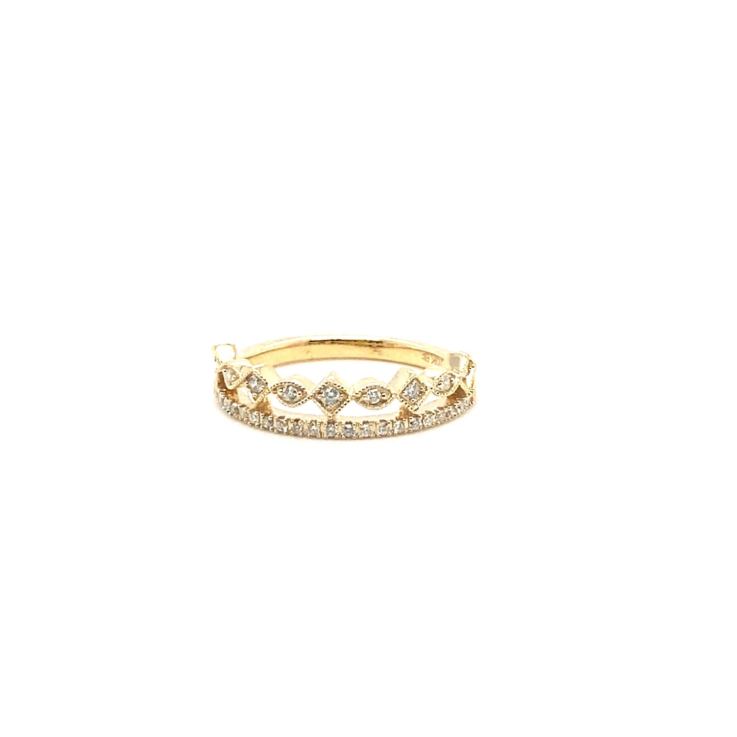 .16ctw Diamond 10kt Yellow Gold Stacked Band Ring