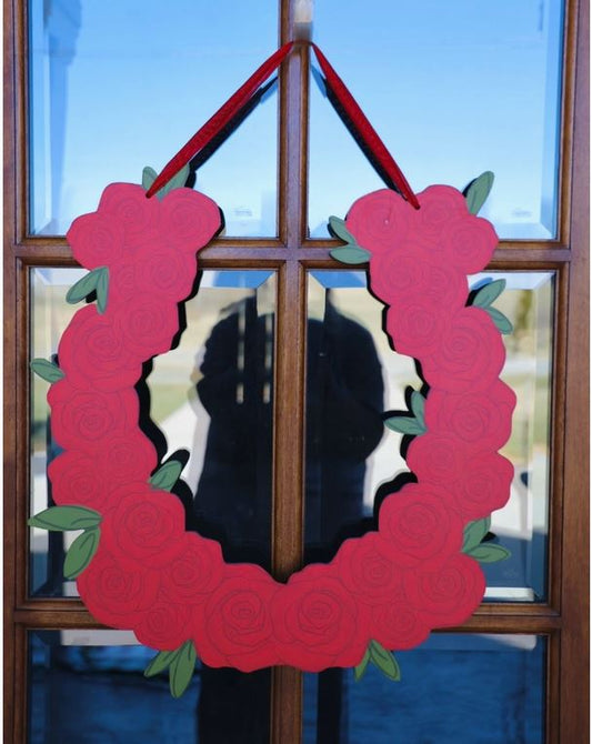 Doodles by Rebekah Horseshoe of Roses Doorhanger