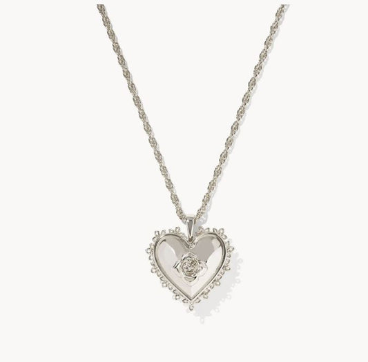 Kendra Scott - Mallory Rose Silver Locket Short Pendant Necklace