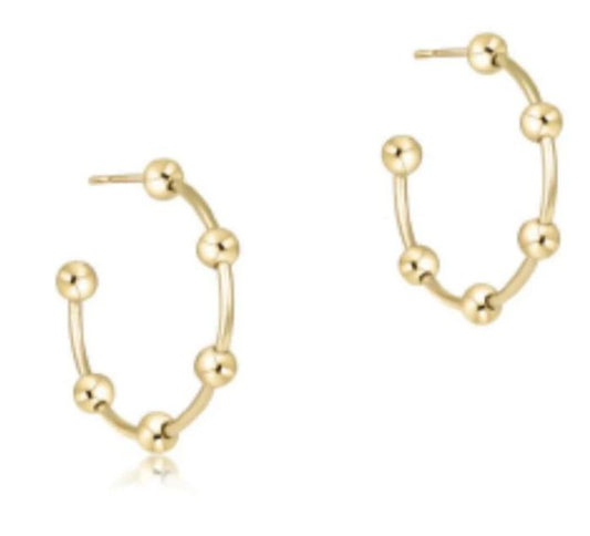 e. newton beaded simplicity 1" post hoop 4mm gold