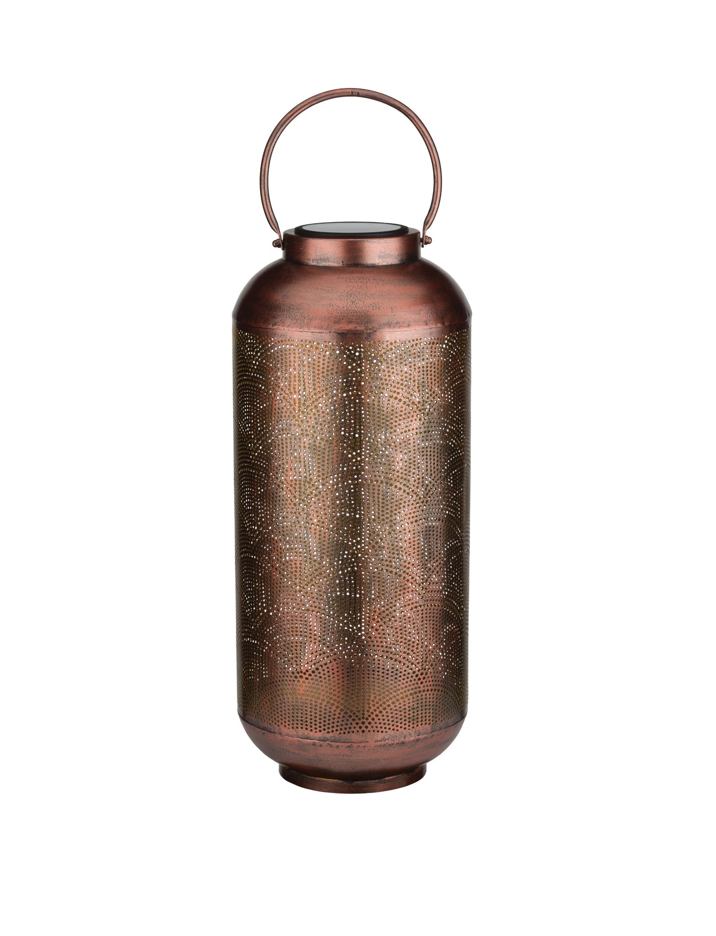 Copper Tone Cylinder Shadow Solar Lantern