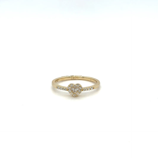 14kt Yellow Gold .18ctw Diamond Heart Ring