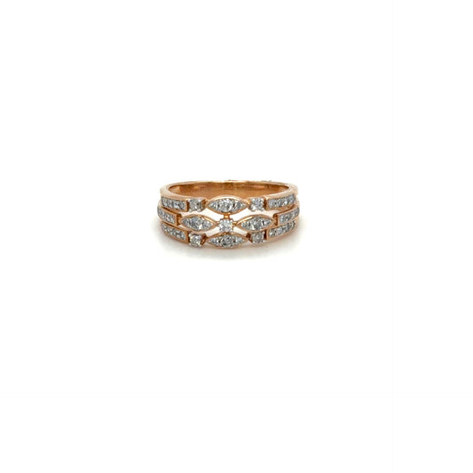10kt Rose Gold .34ctw Diamond Multi Row Band