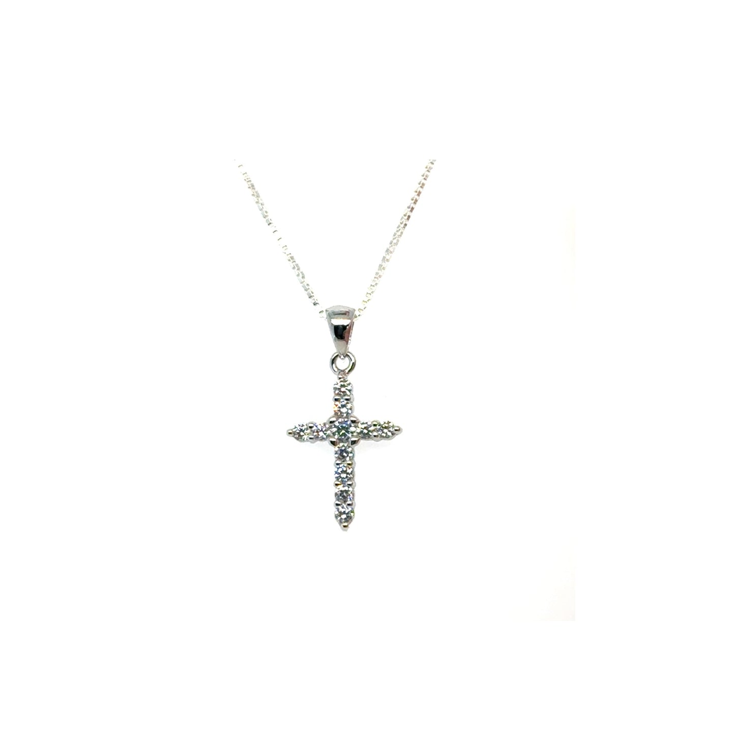 Sterling Silver Cubic Zirconia Cross Pendant