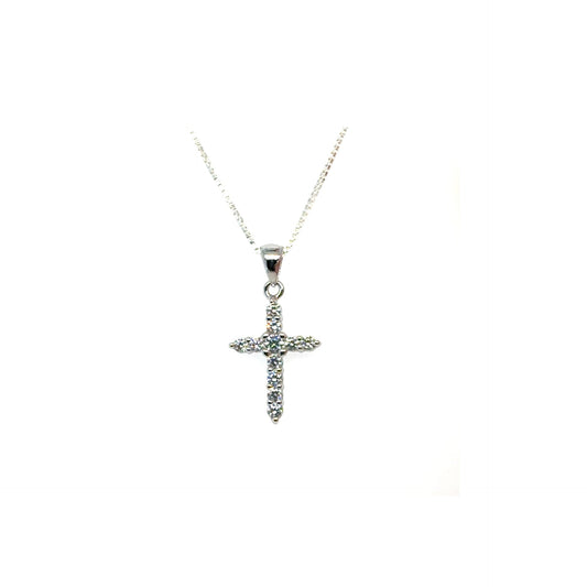 Sterling Silver Cubic Zirconia Cross Pendant