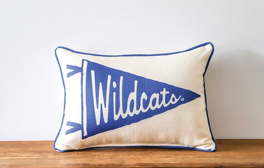 Kentucky Wildcats Pennant and Piping Pillow