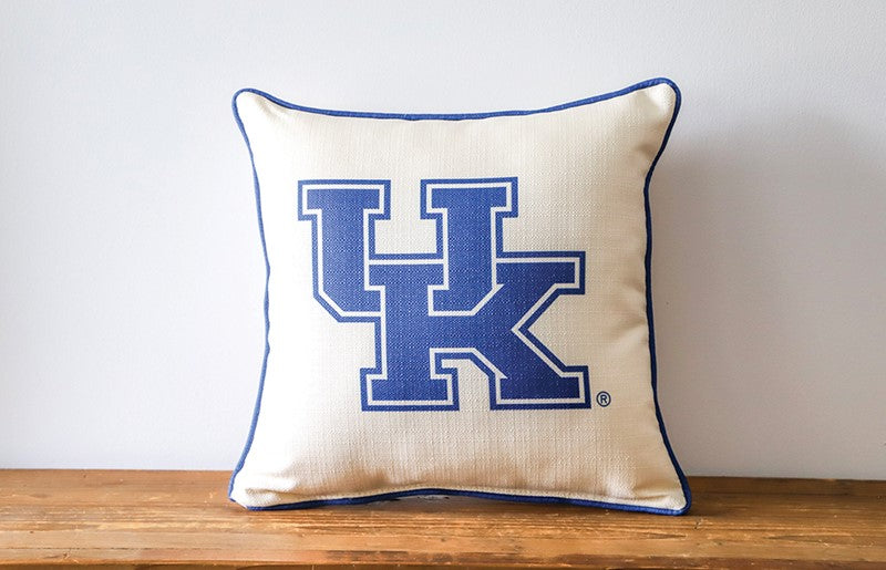 Kentucky Primary Logo and Piping Square Pillow – James' Jewel Box