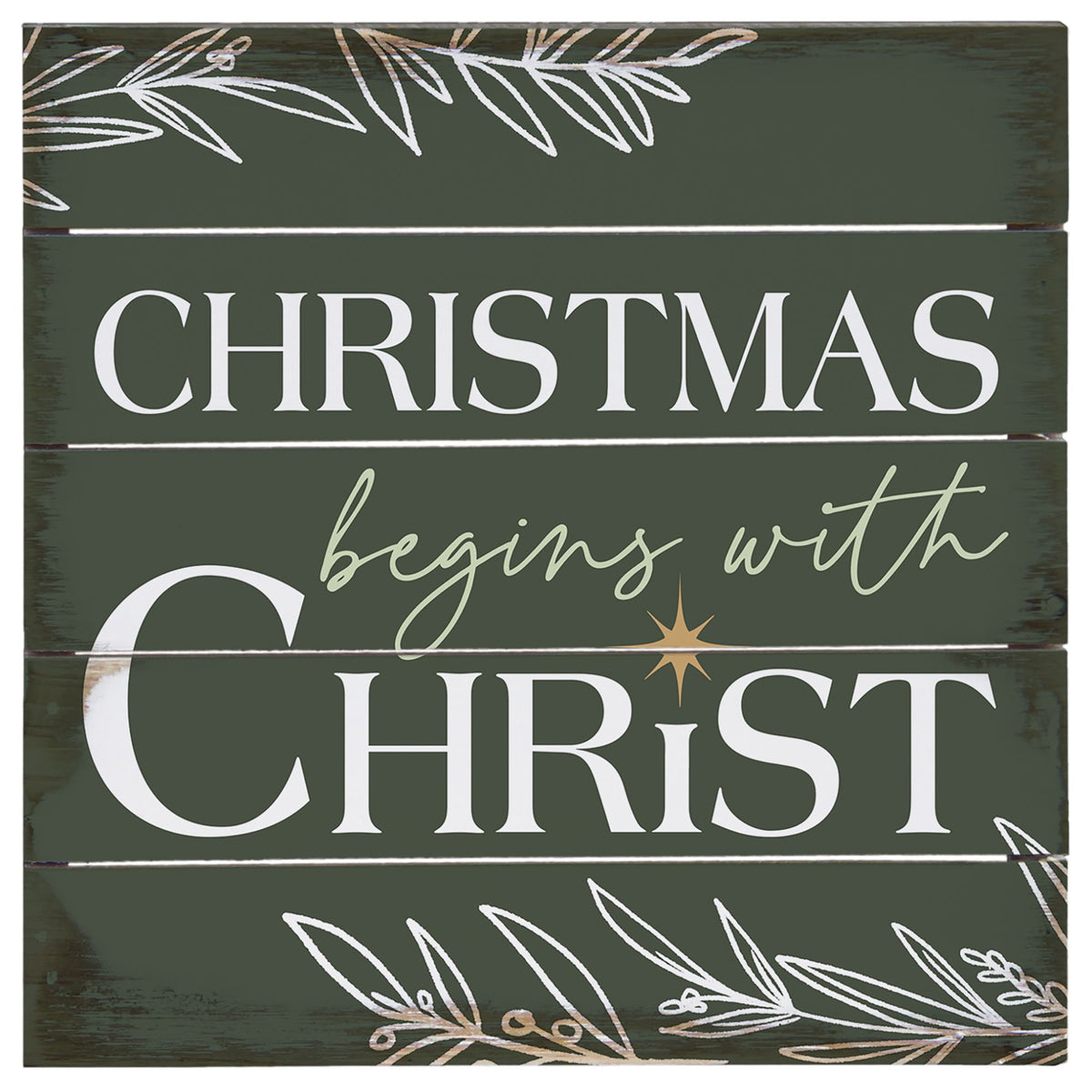 "Christmas Begins with Christ" Wooden Pallet Sign