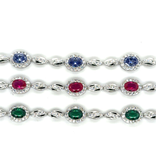 Super Special CZ Sterling Silver Bracelet - Your choice of color!