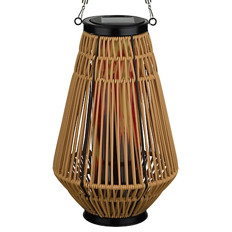 Hexagon Wicker Solar Lantern