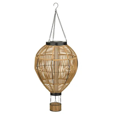 Hot Air Balloon Wicker Solar Lantern