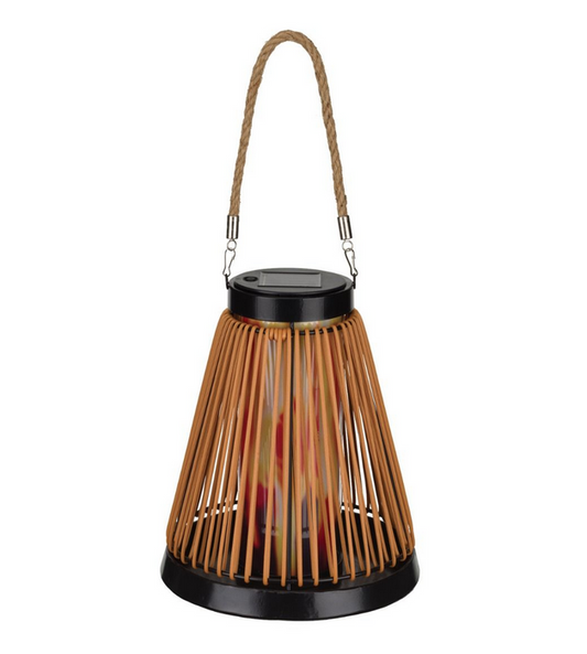 Cone Shaped Wicker Solar Lantern