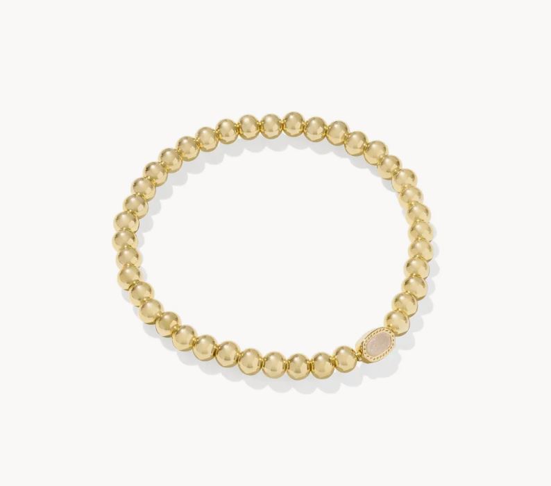 Kendra Scott Mini Elaina Gold Stretch Bracelet - Iridescent Drusy