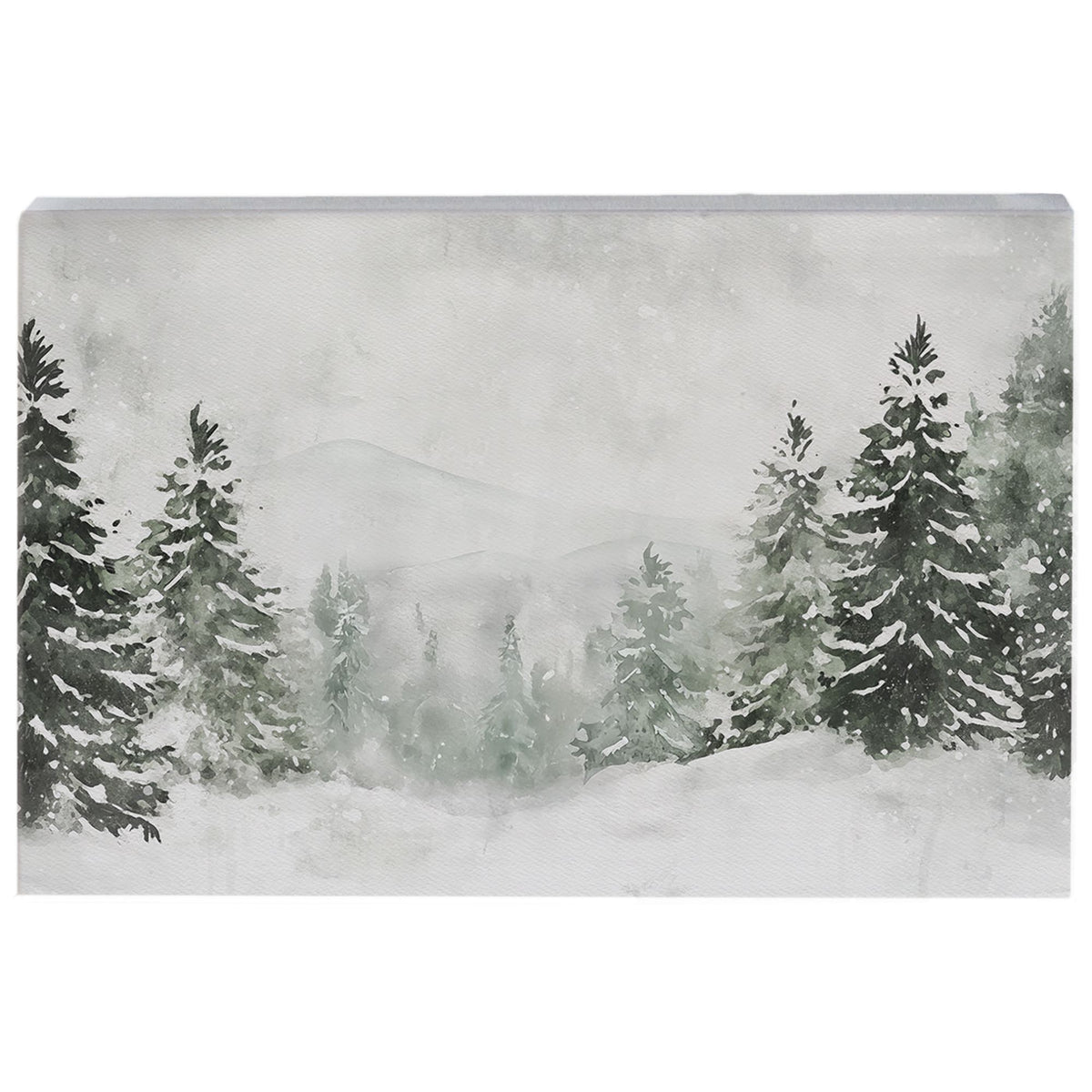 Evergreen Tree Scene 5" Wooden Block