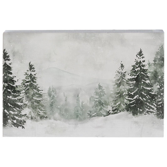 Evergreen Tree Scene 5" Wooden Block